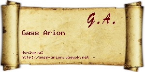Gass Arion névjegykártya